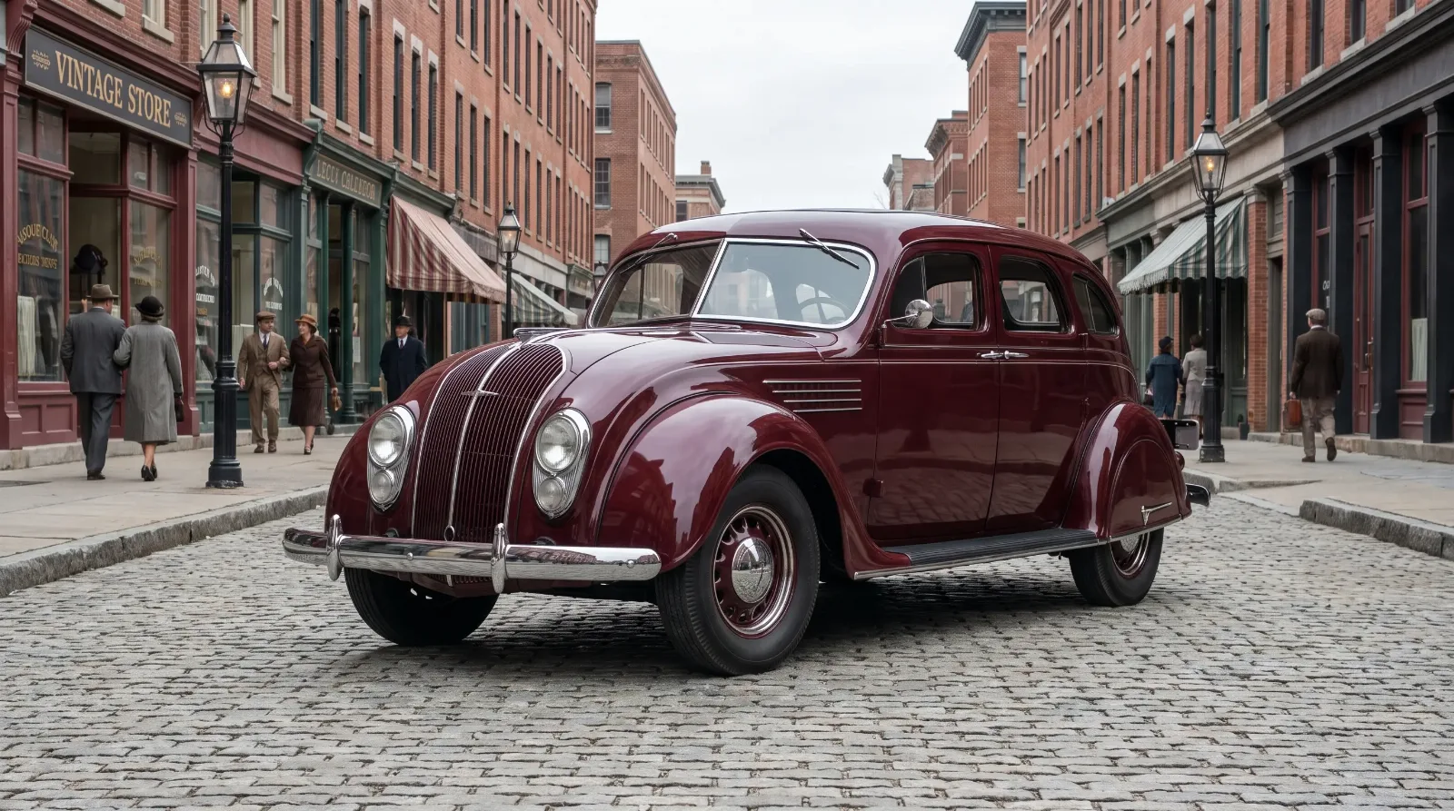1934 Chrysler Airflow - rounded streamlined body