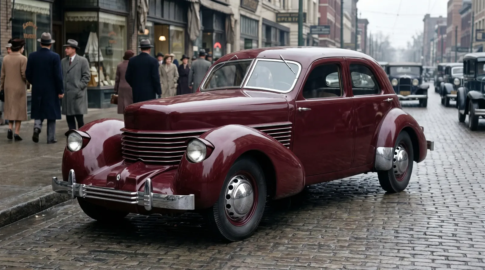 Cord 810 coffin-nose sedan with hidden headlights