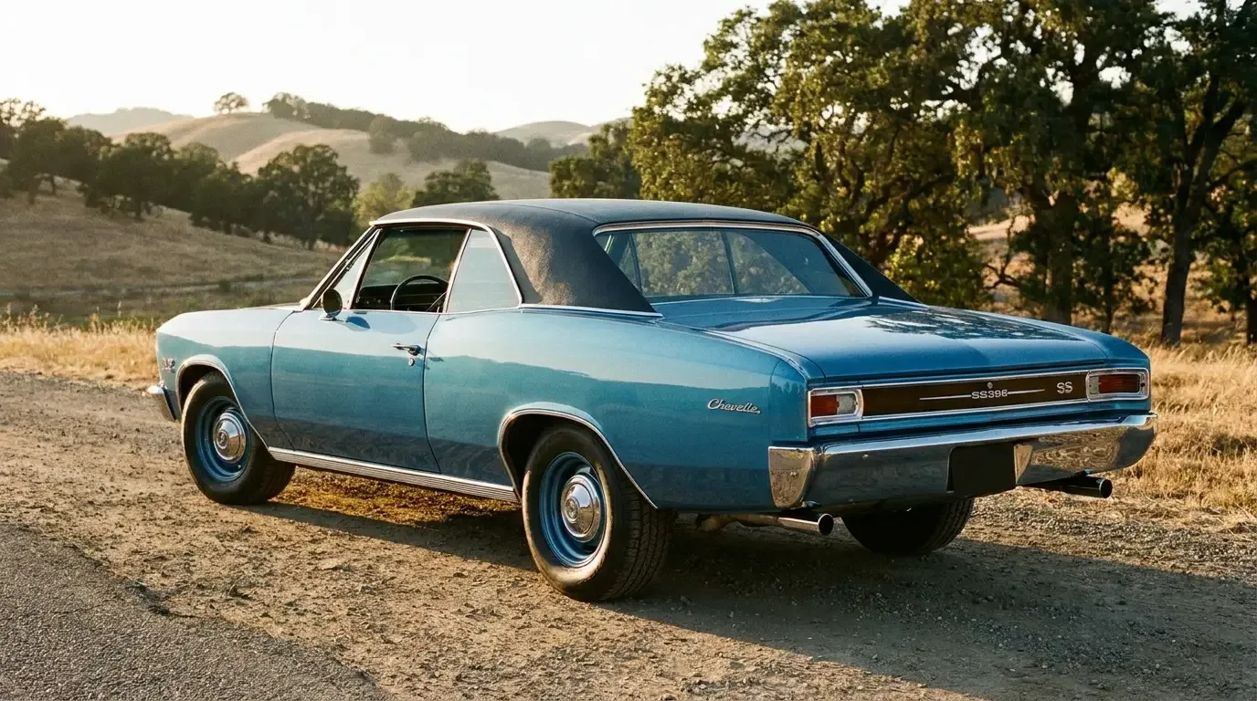 1966 Chevrolet Chevelle SS396 — semi-fastback roofline rear angle
