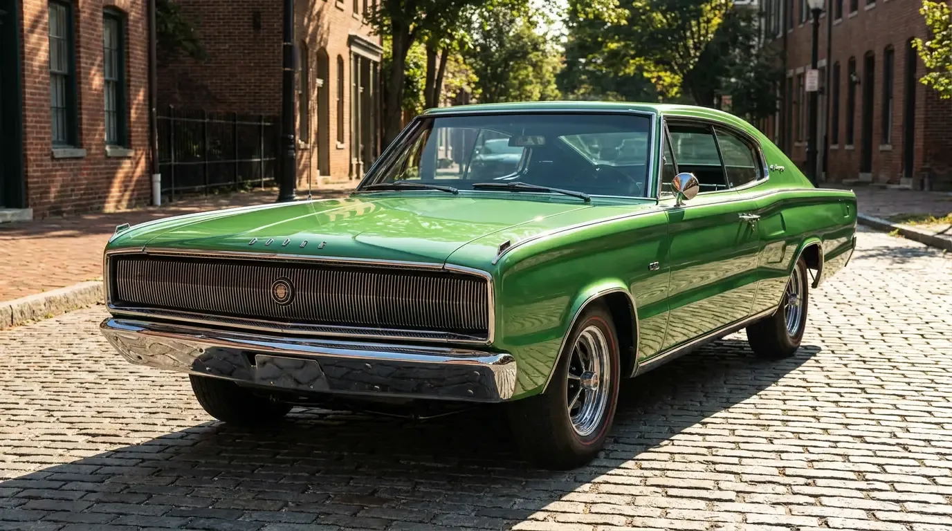 1967 Dodge Charger fastback - front three-quarter with fender turn signals