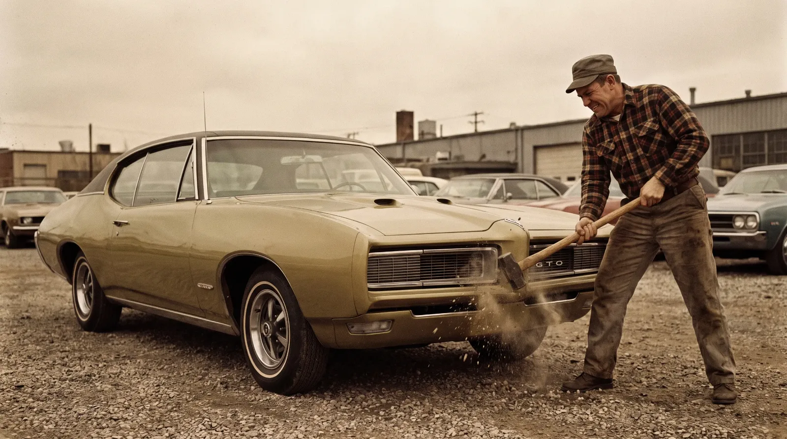 Man swinging sledgehammer at GTO Endura nose