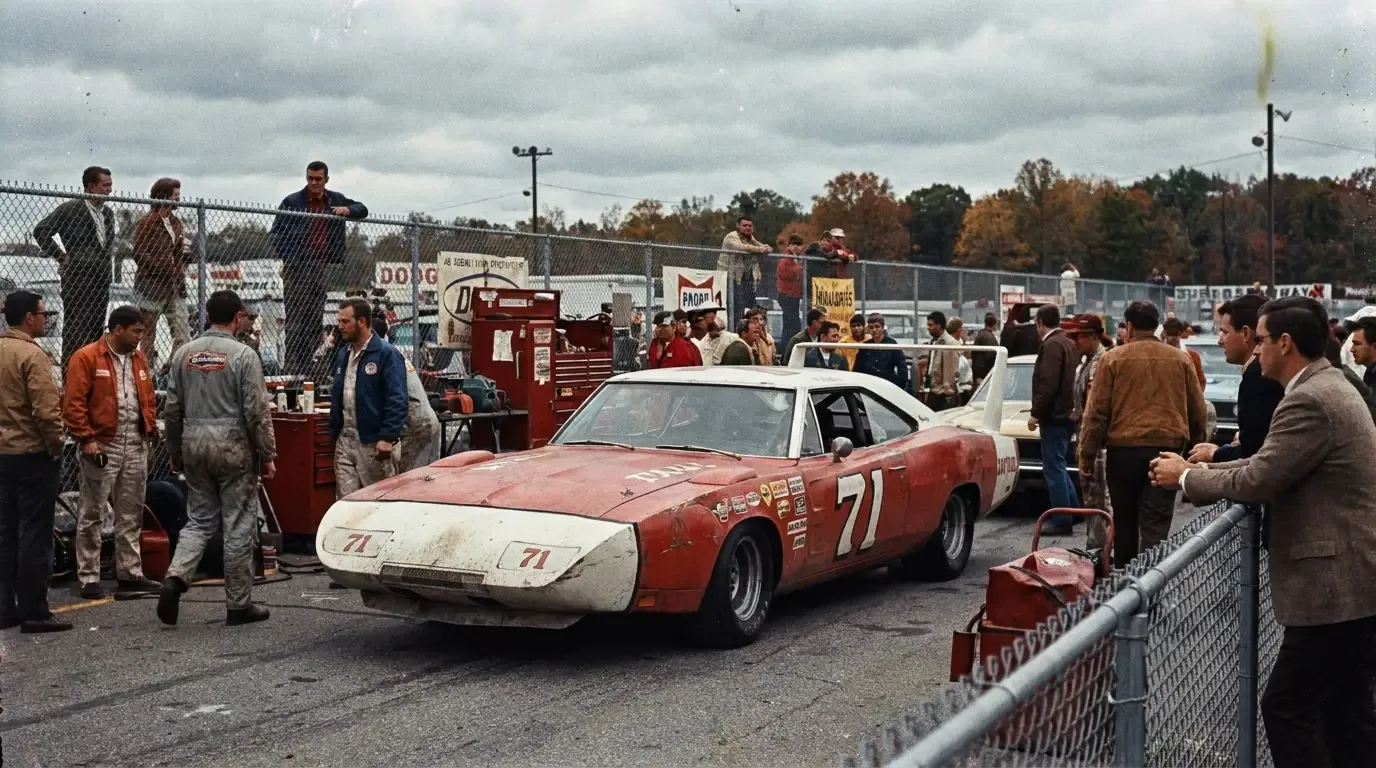 1969 Dodge Charger Daytona - winged aero car in the paddock