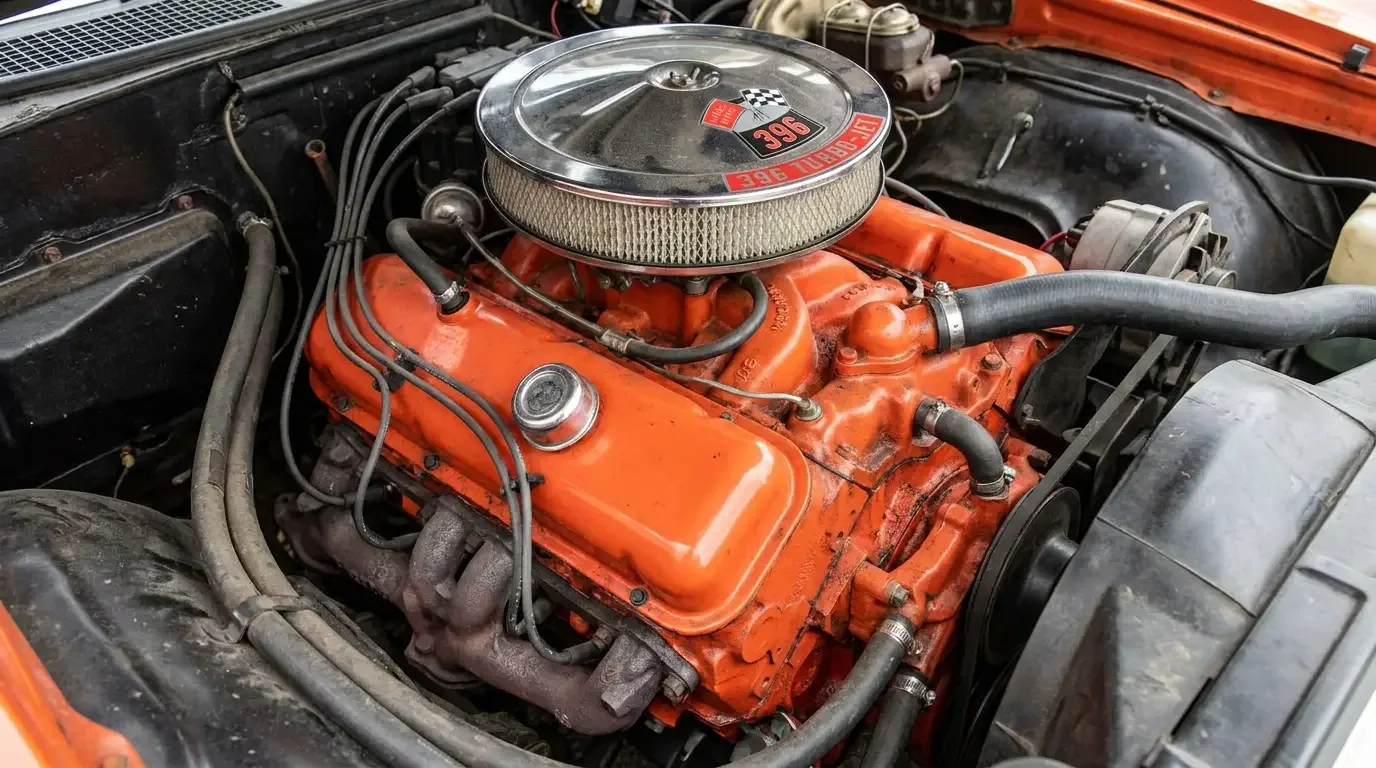 1969 Chevrolet Chevelle SS396 L78 engine bay detail