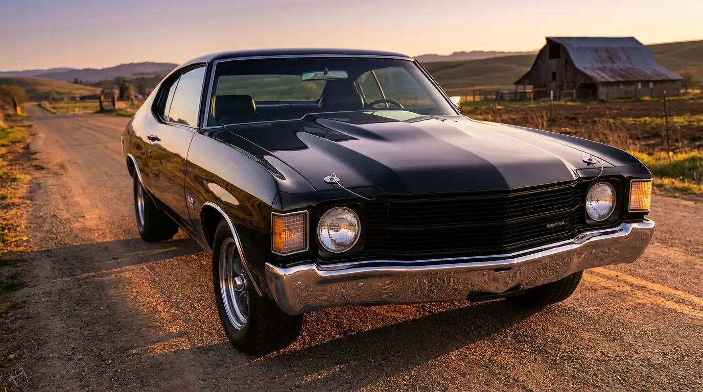 1970 Chevrolet Chevelle SS454 — front three-quarter grille and hood