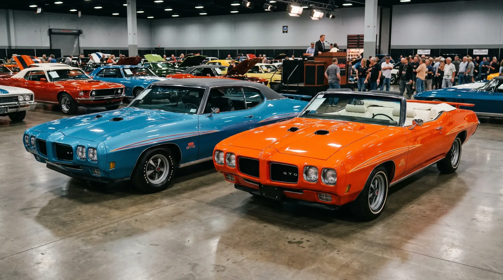 1970 GTO hardtop and convertible at auction