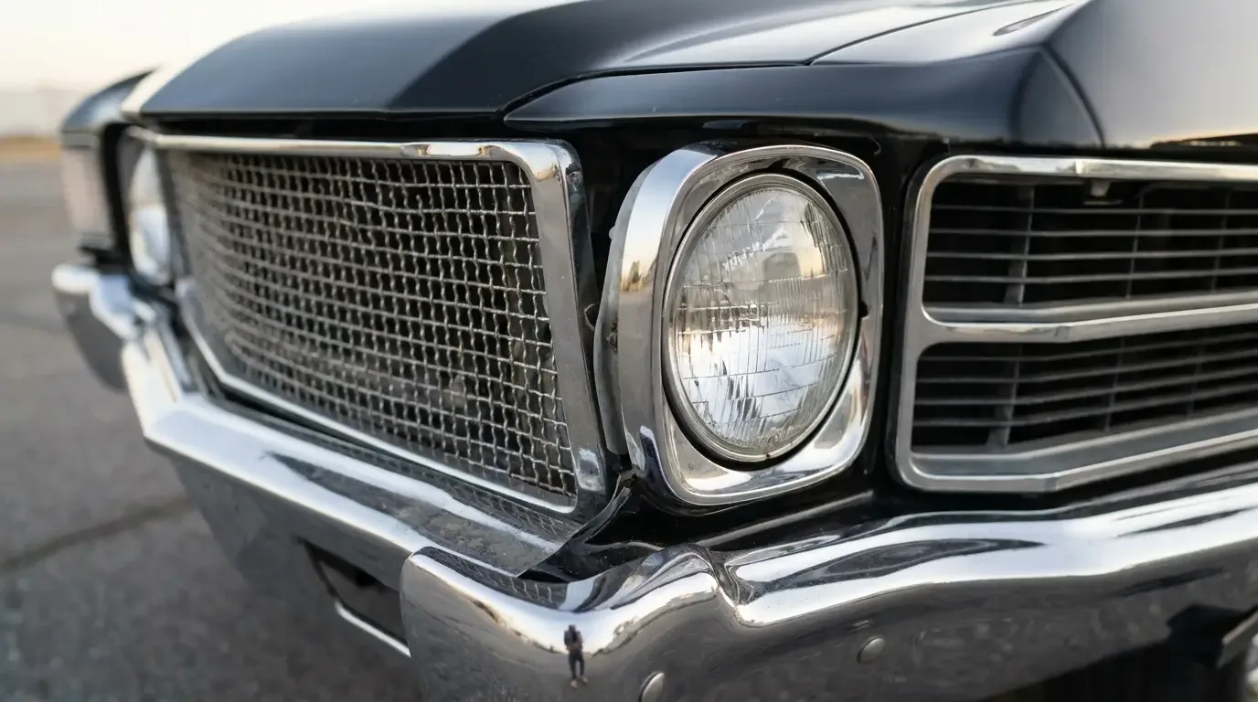 1971 Chevrolet Chevelle SS - single headlamp grille detail