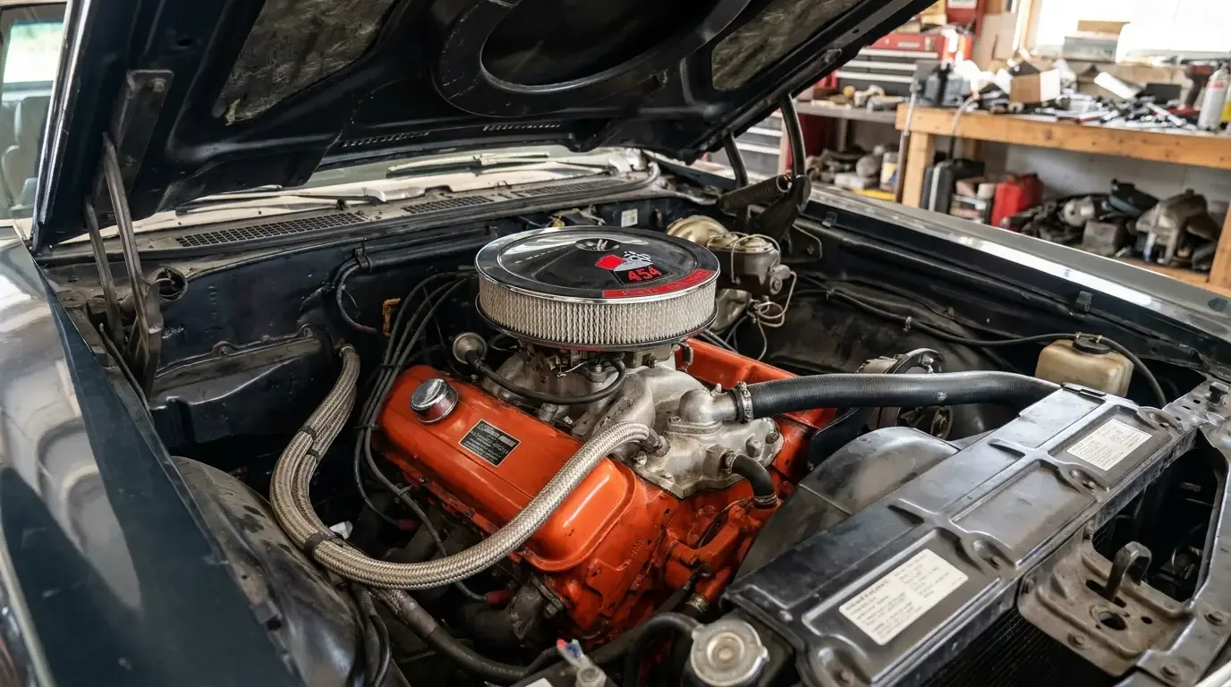 1972 Chevelle SS 454 LS5 engine bay detail