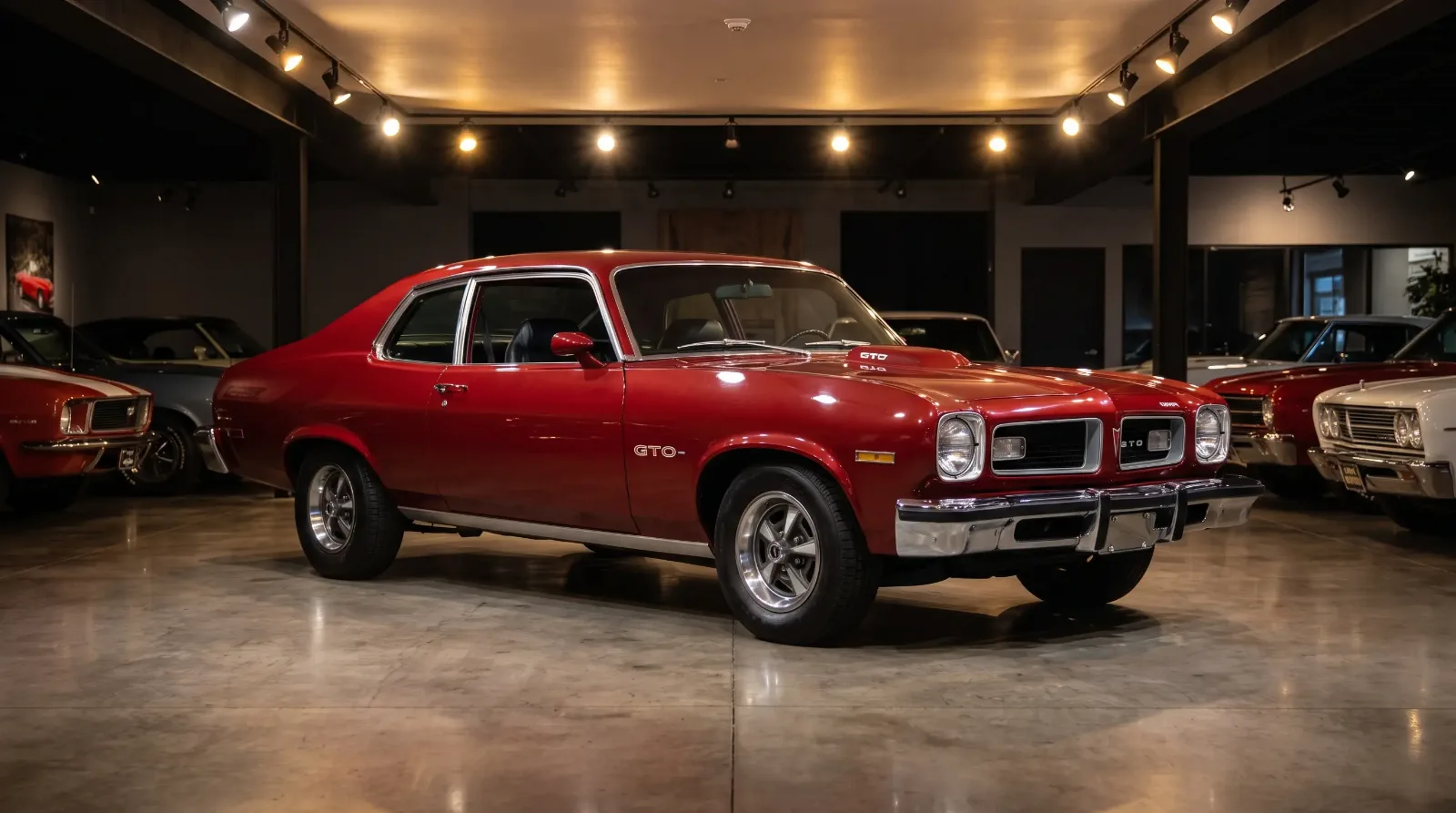 1974 GTO on display in collector showroom