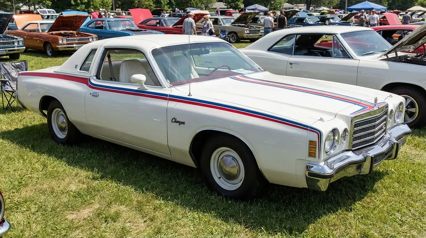 1976 Dodge Charger Daytona package - tape-striped coupe with no wing