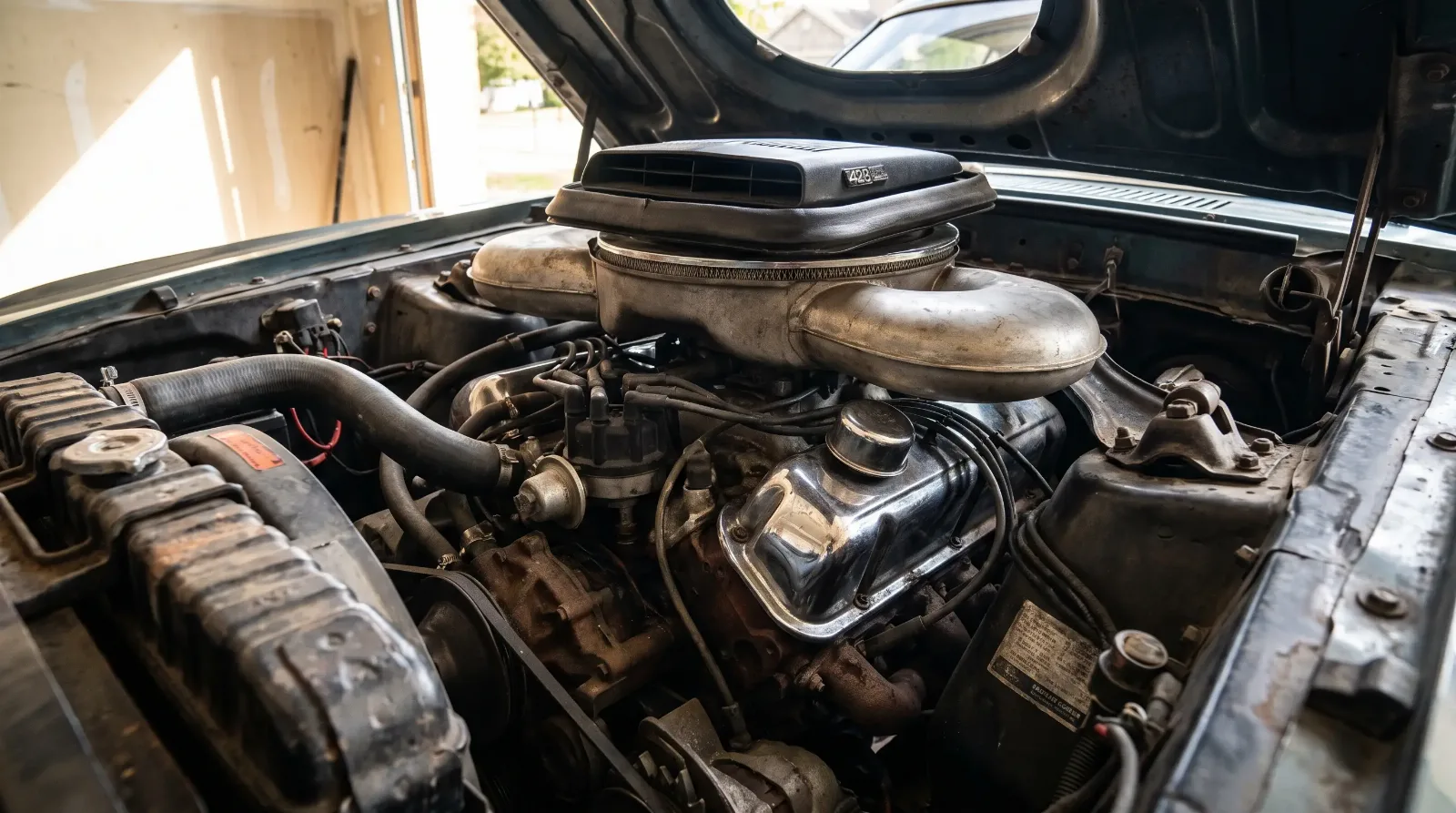 428 Cobra Jet V8 with ram air ductwork
