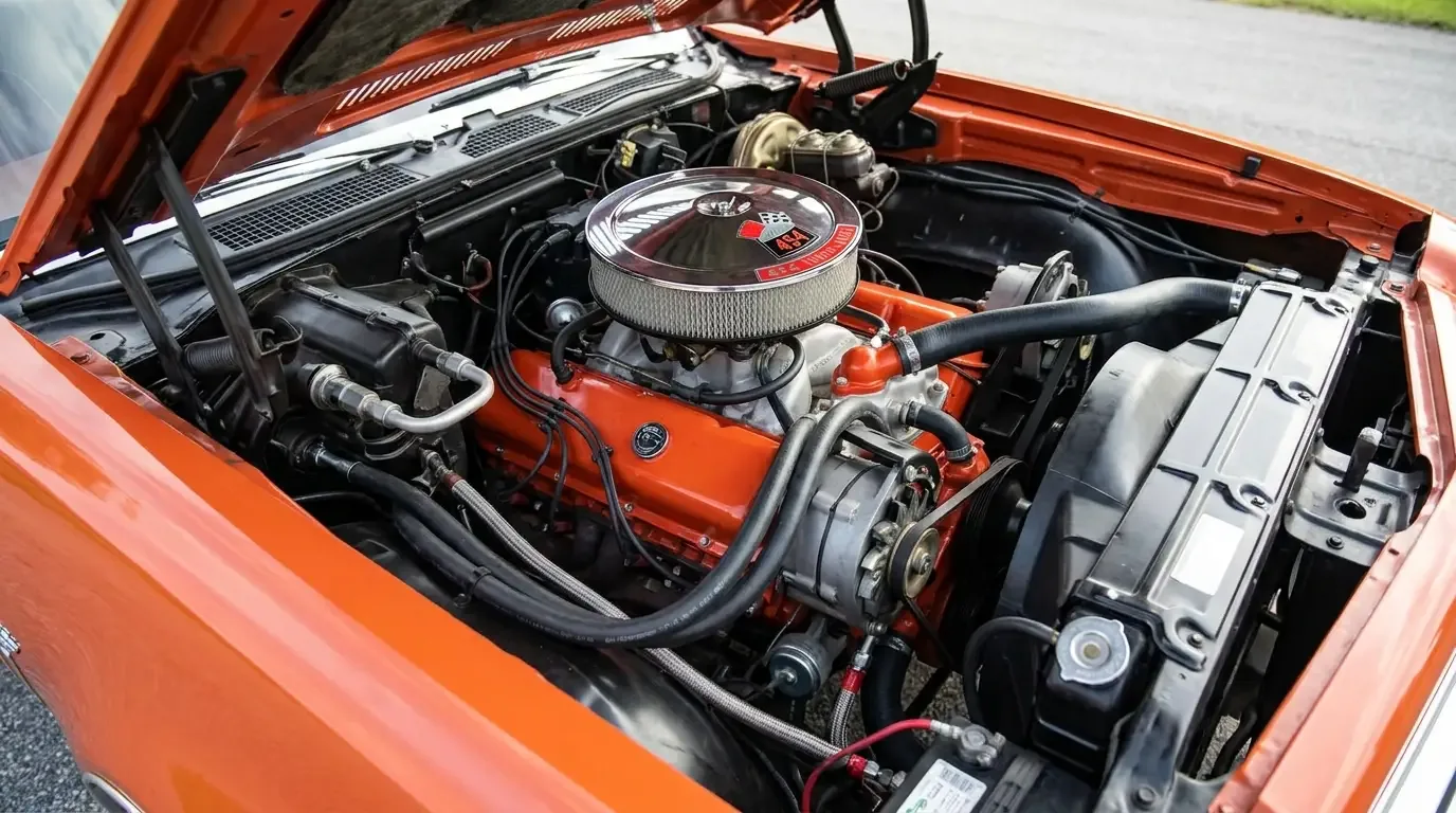 1973 Chevrolet Chevelle 454 LS4 big-block V8 - engine bay detail