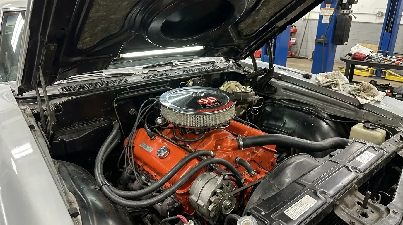 1970 Chevrolet Chevelle SS454 LS6 engine bay detail