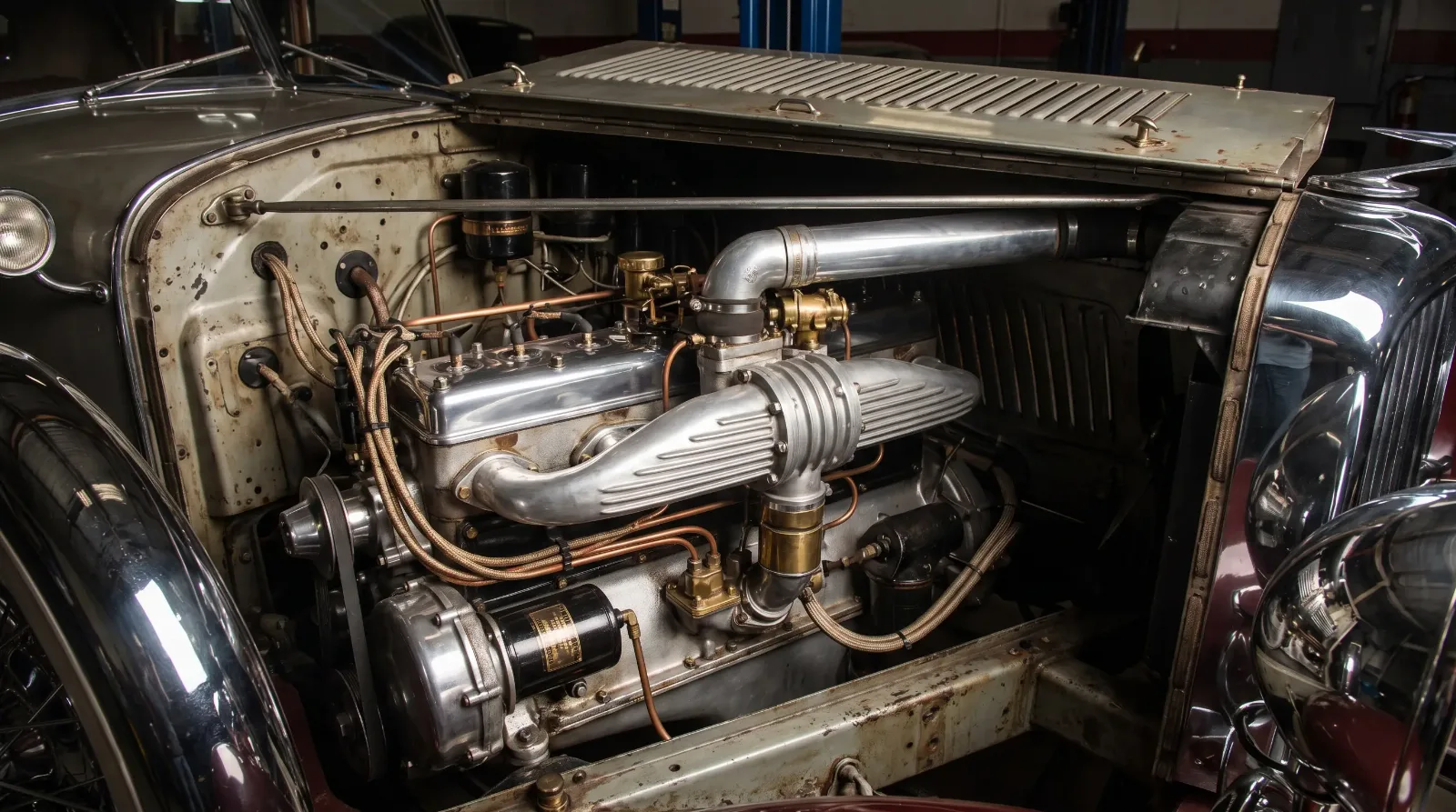 Duesenberg Model J supercharged straight-eight engine