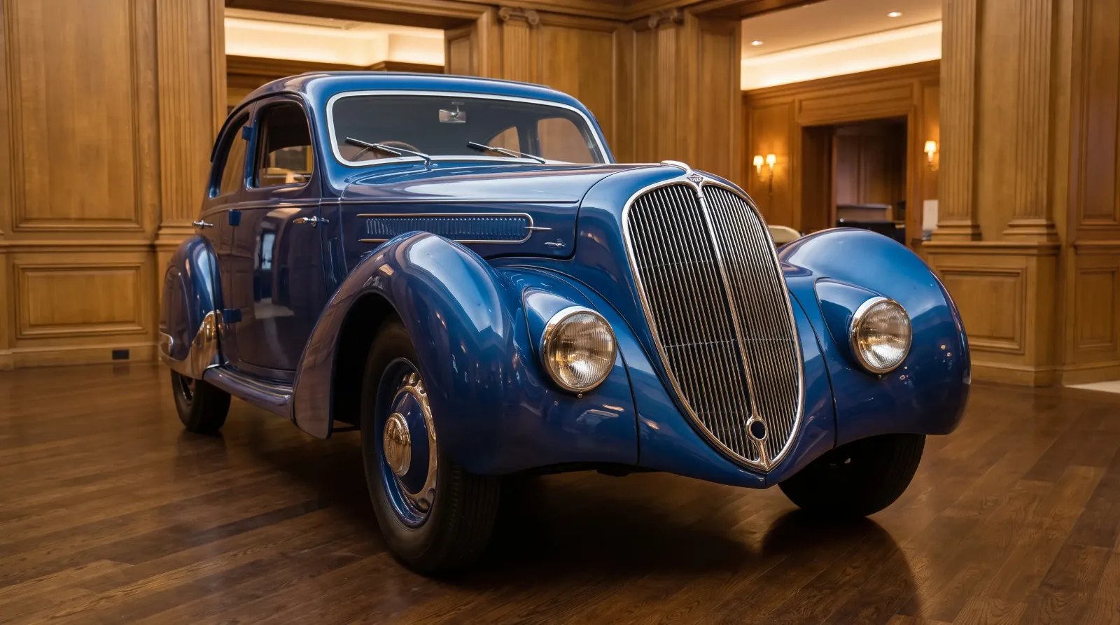 1930s French coachbuilt waterfall grille and teardrop fenders
