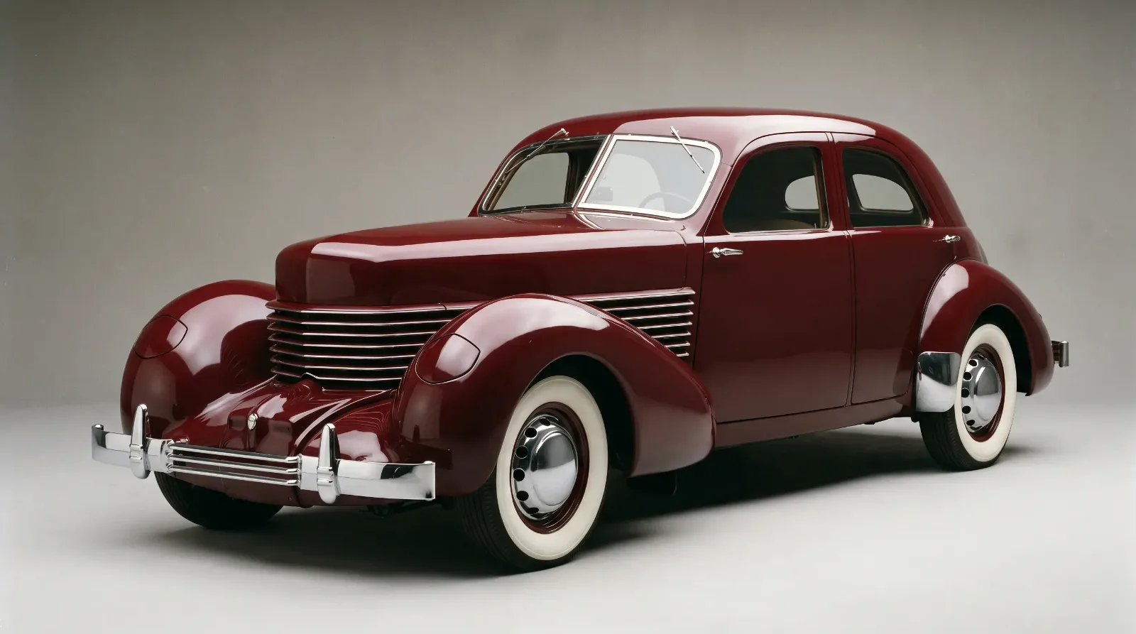 Cord 810 sedan with hidden headlamps and wraparound grille