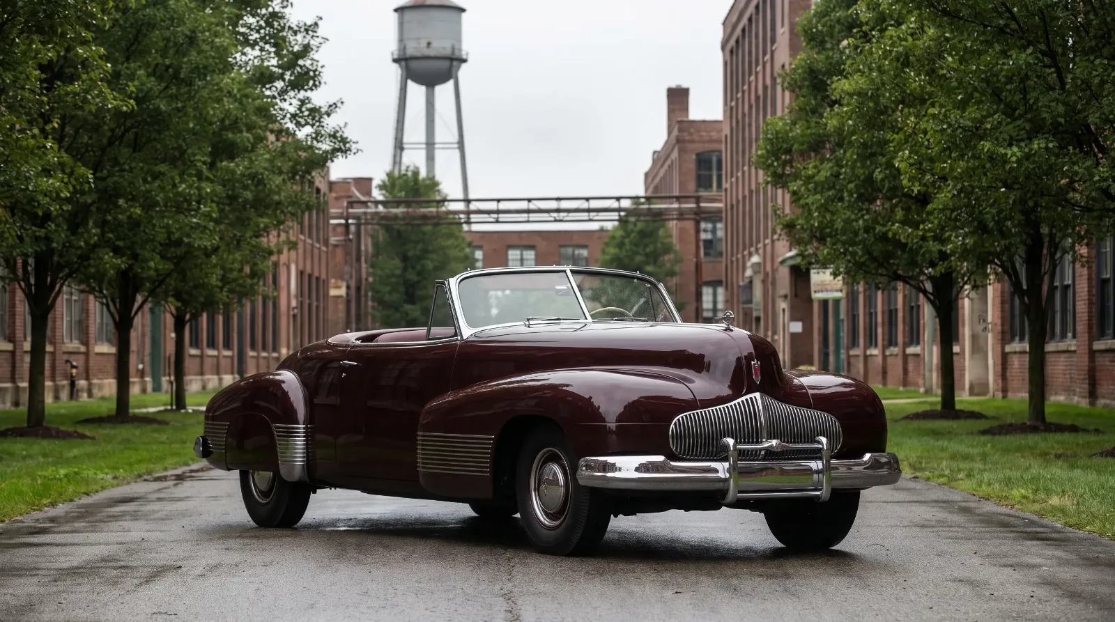 1938 Buick Y-Job concept car on the factory tour circuit