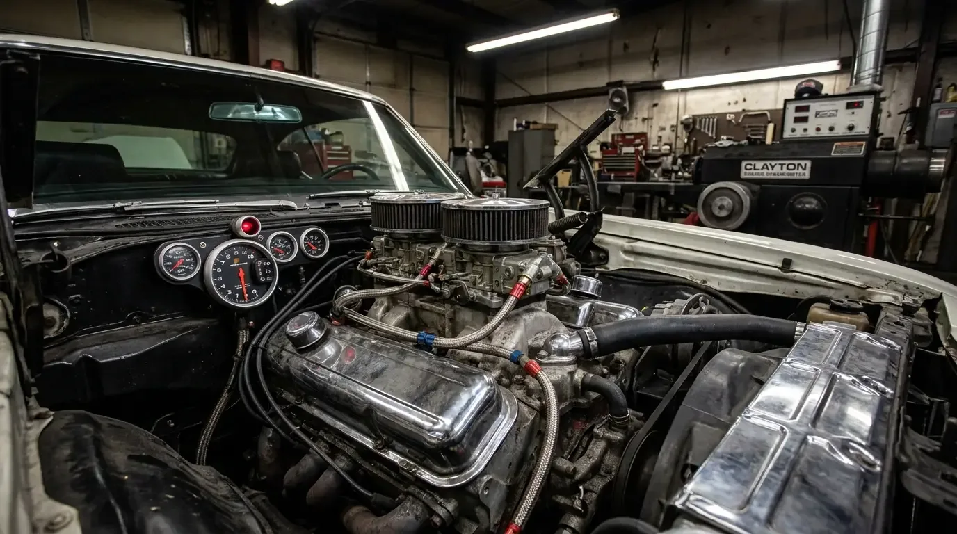 Baldwin-Motion Phase III Chevelle — built 427 engine bay detail