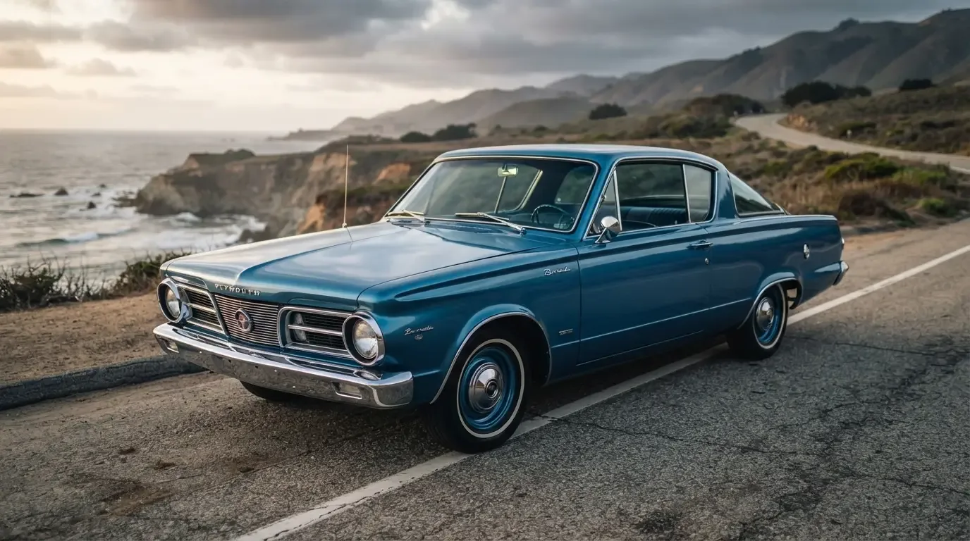 1964 Plymouth Barracuda fastback, debut year, three-quarter front view