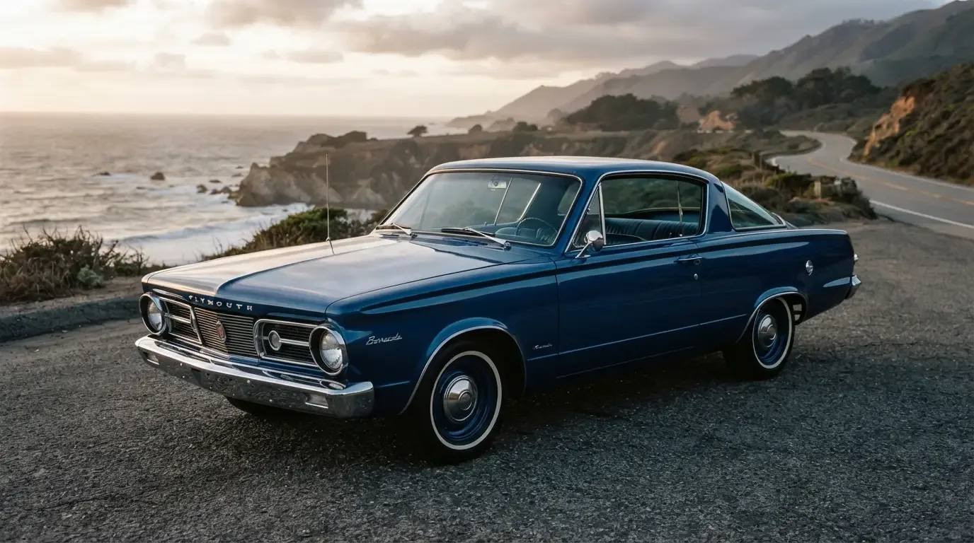 1965 Plymouth Barracuda fastback, three-quarter front view