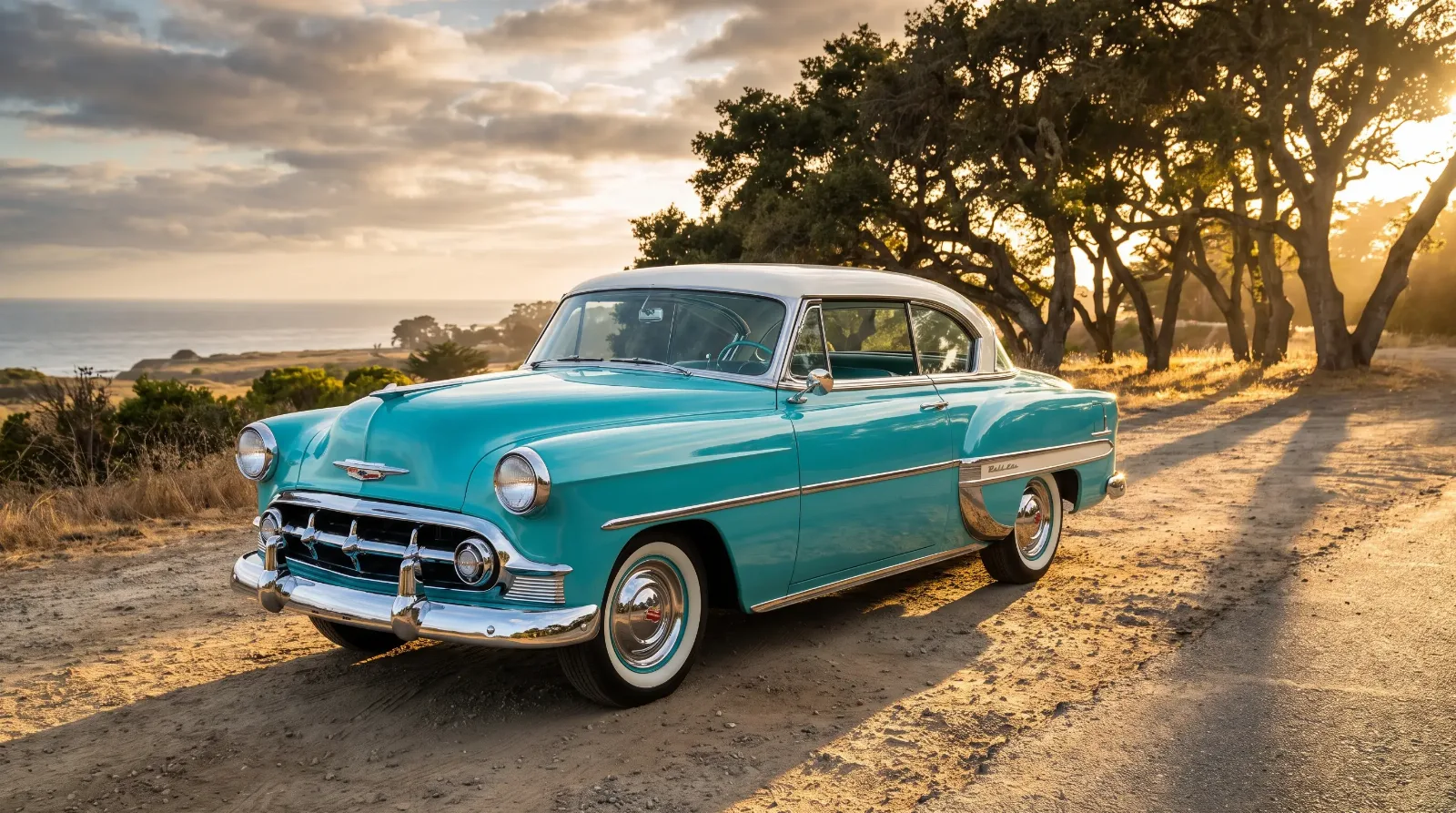1953 Chevrolet Bel Air classic coupe, three-quarter front view