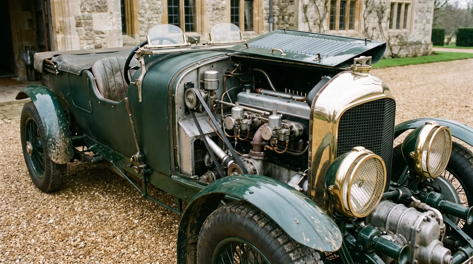 Supercharged Blower Bentley 4.5 Litre front detail