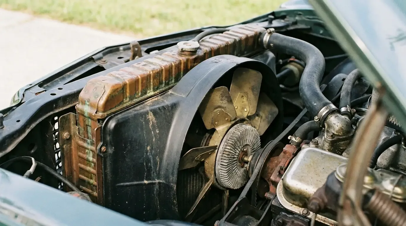 1970 Chevrolet Chevelle SS454 - radiator and clutch fan detail