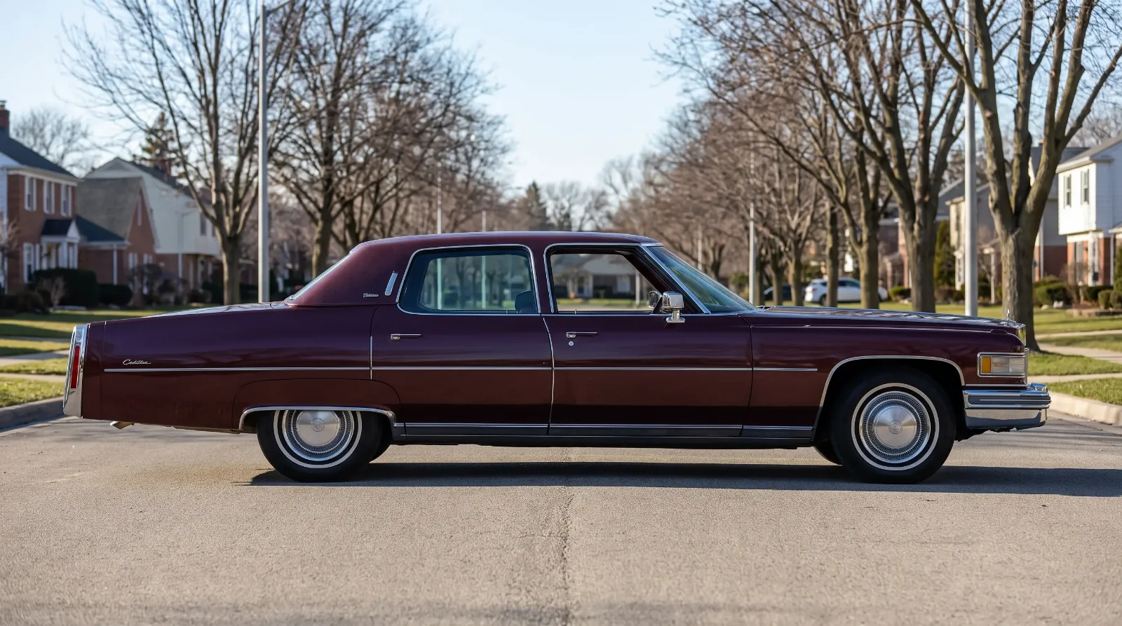 1976 Cadillac Fleetwood Brougham land yacht profile