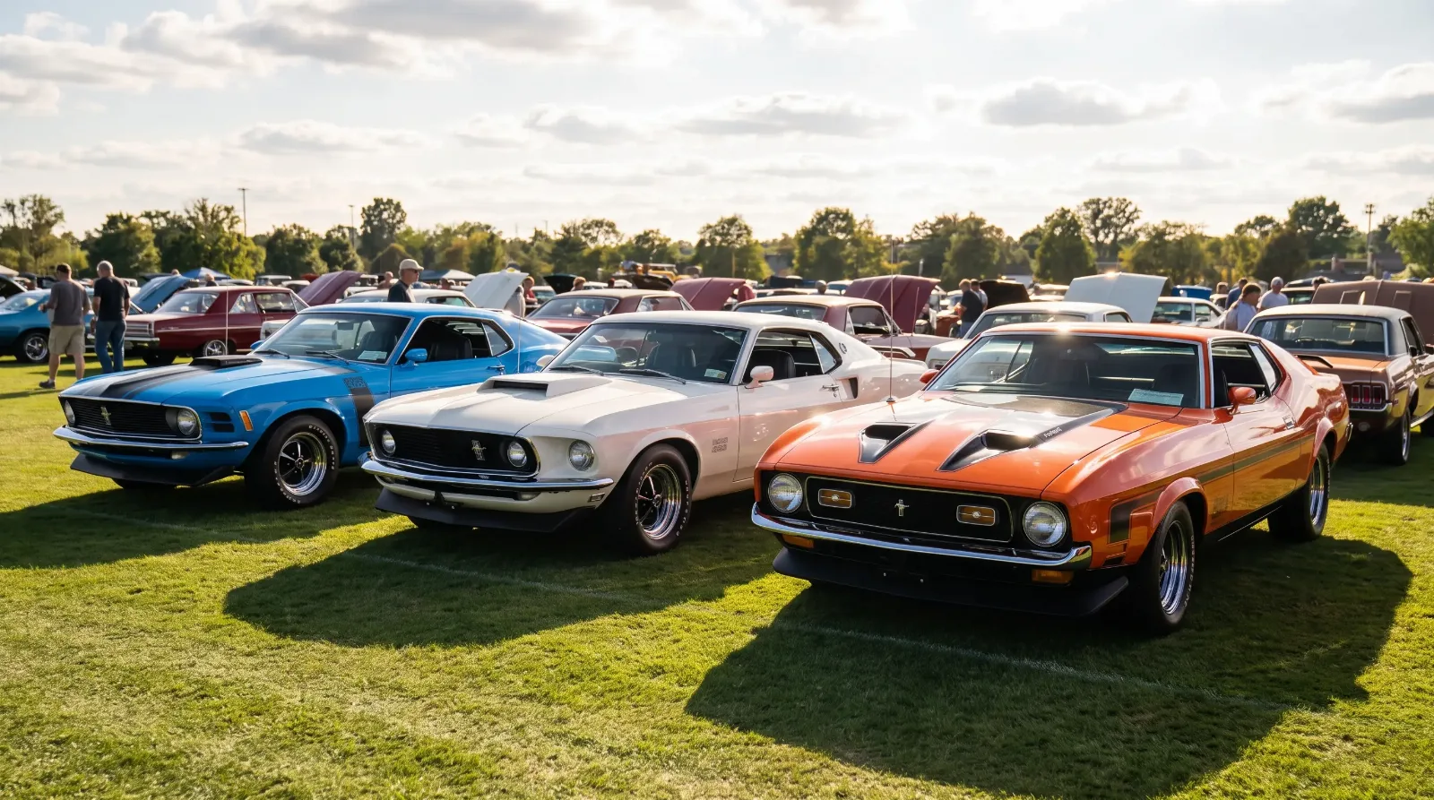 Boss 302, Boss 429 and Mach 1 Mustangs lined up