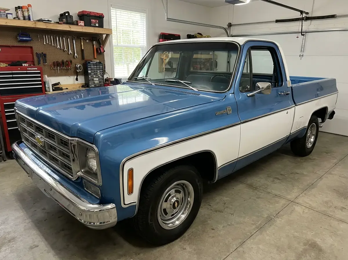 1976 Chevrolet C10 exterior -- even hood and fender panel gaps