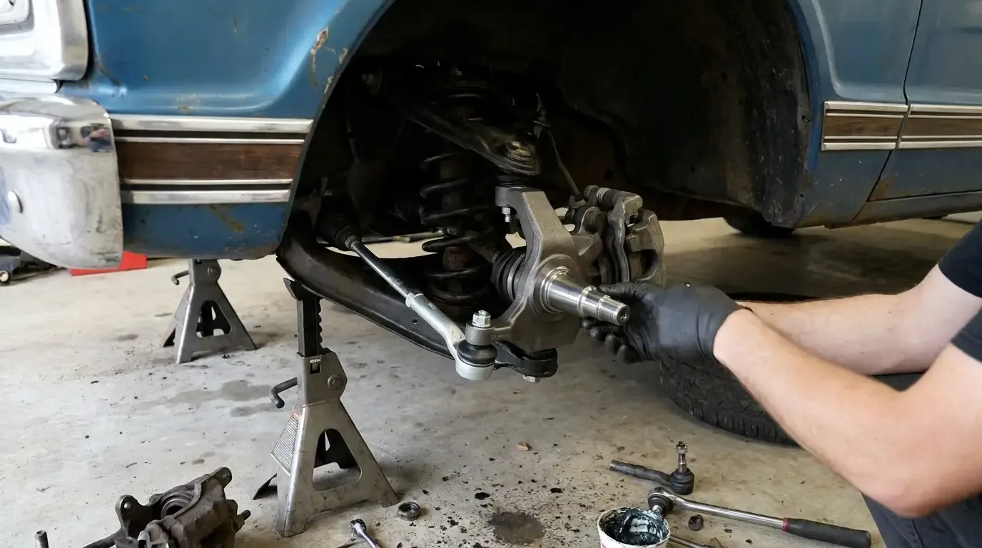 C10 front end -- drop spindle and ball joint install
