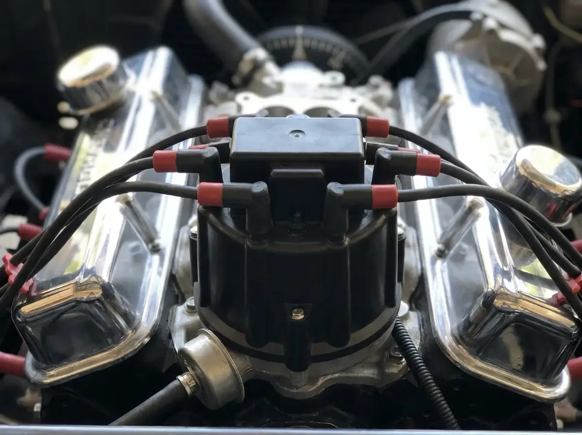 HEI distributor cap under the hood of a C10 350