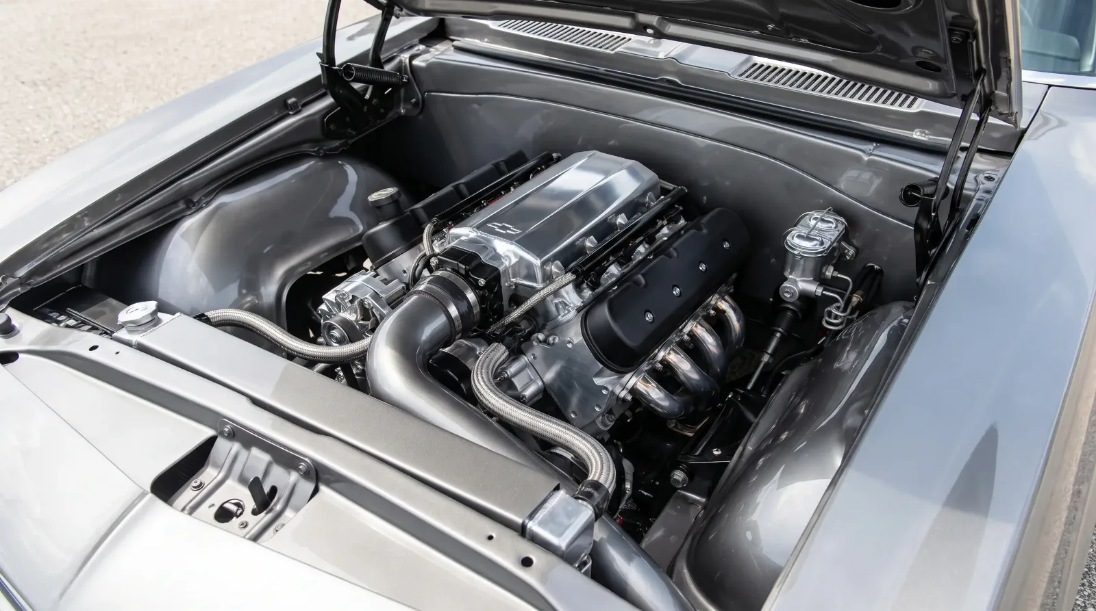 LS crate engine in a Camaro restomod