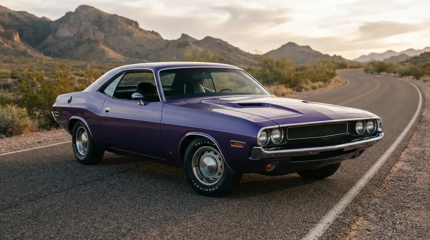 1970 Dodge Challenger Deputy budget coupe, three-quarter front view