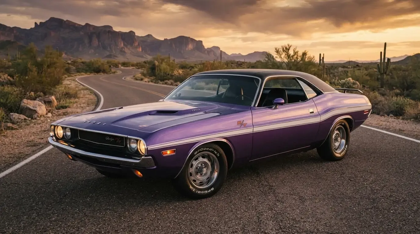 1970 Dodge Challenger R/T with strobe stripe, showcasing the R/T performance trim