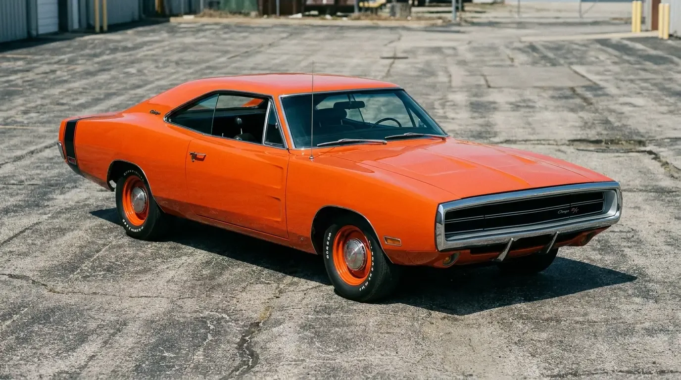1970 Dodge Charger R/T 440 Six Pack in orange with bumblebee stripe