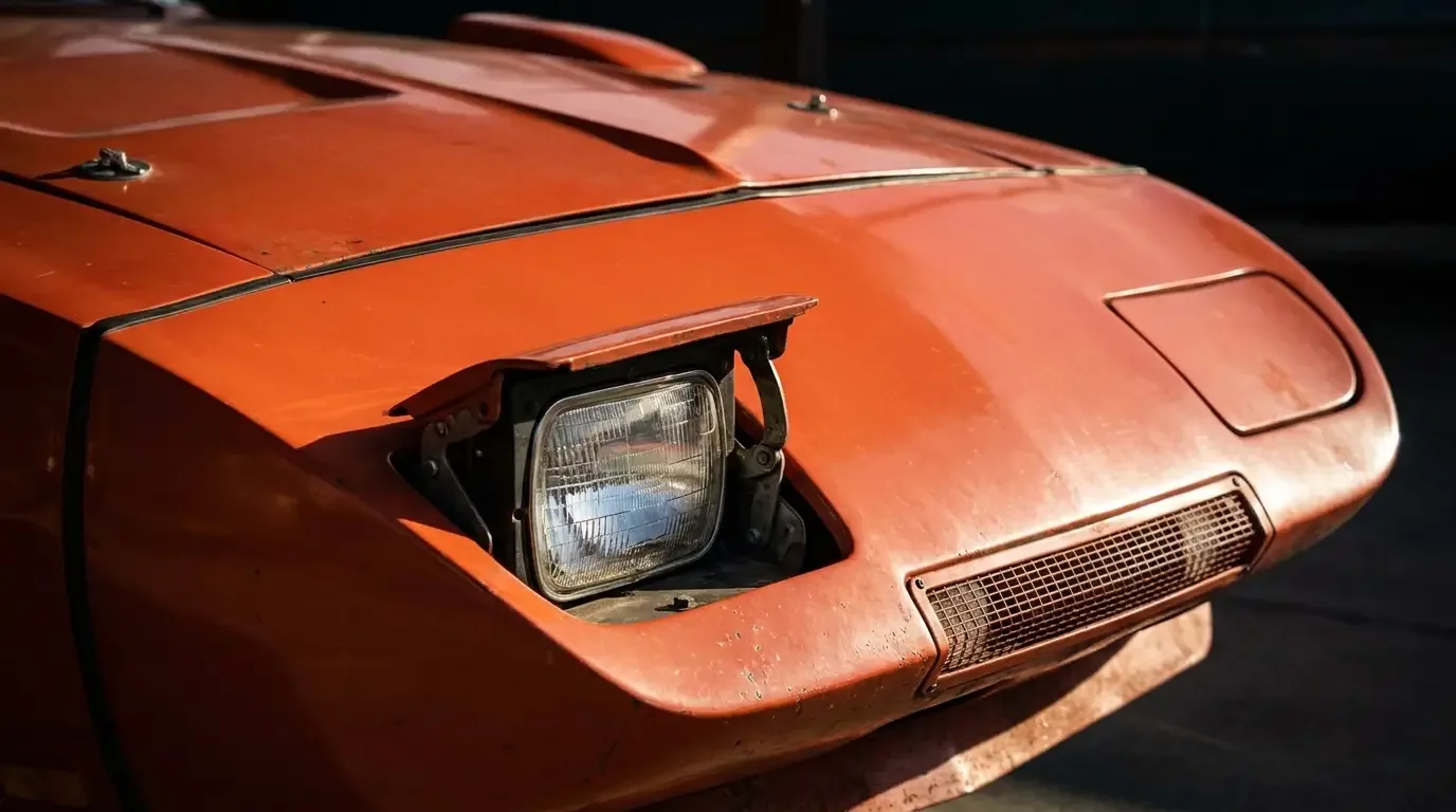 1969 Dodge Charger Daytona hidden flip-up headlights in the nose cone