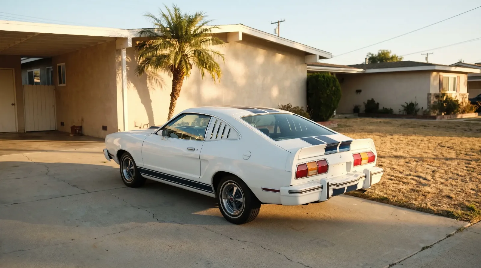 1976 Ford Mustang Cobra II, parked in a California driveway