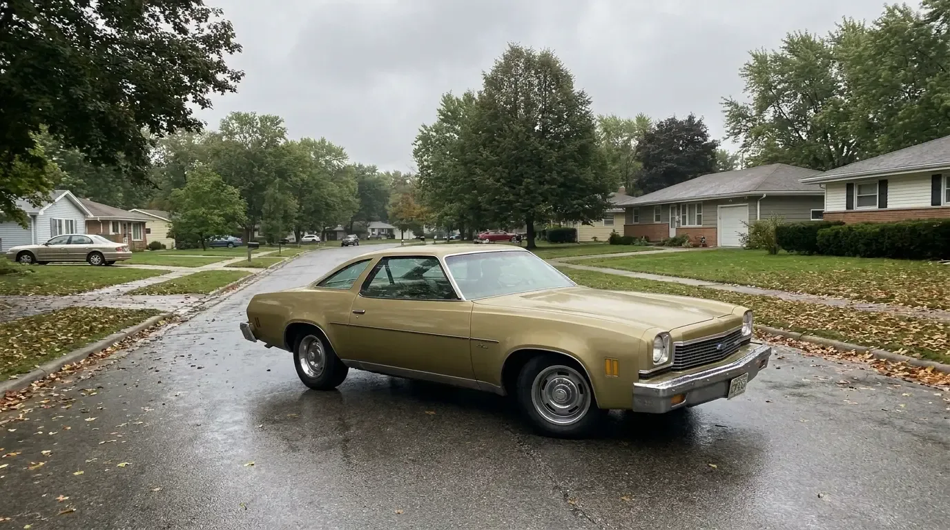 1973 Chevrolet Chevelle Malibu — Colonnade coupe on suburban road