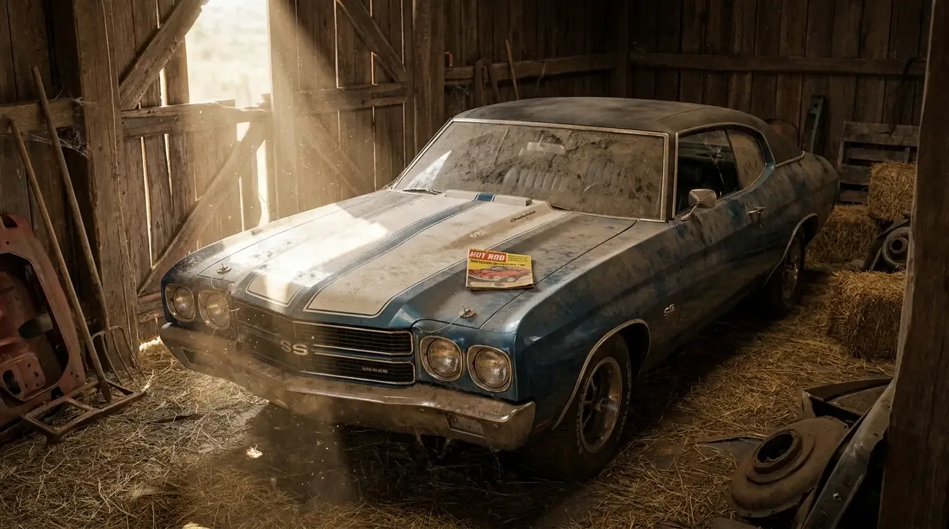 1970 Chevrolet Chevelle SS396 — barn find rediscovery scene