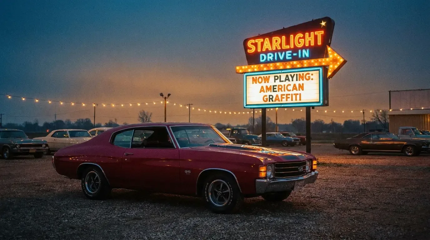 1970 Chevelle SS - drive-in theater dusk scene