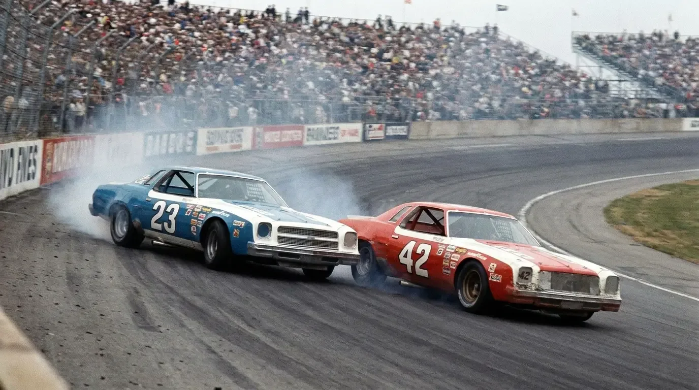 1970s Chevelle Laguna NASCAR stock car - superspeedway racing action