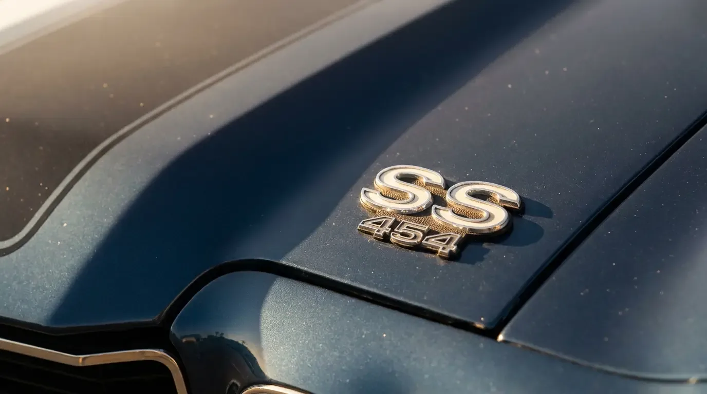 1970 Chevrolet Chevelle SS454 - fender emblem and stripe detail