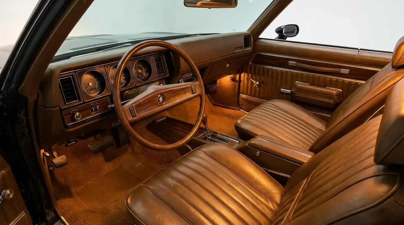 1970 Buick GSX interior with upscale trim and bucket seats
