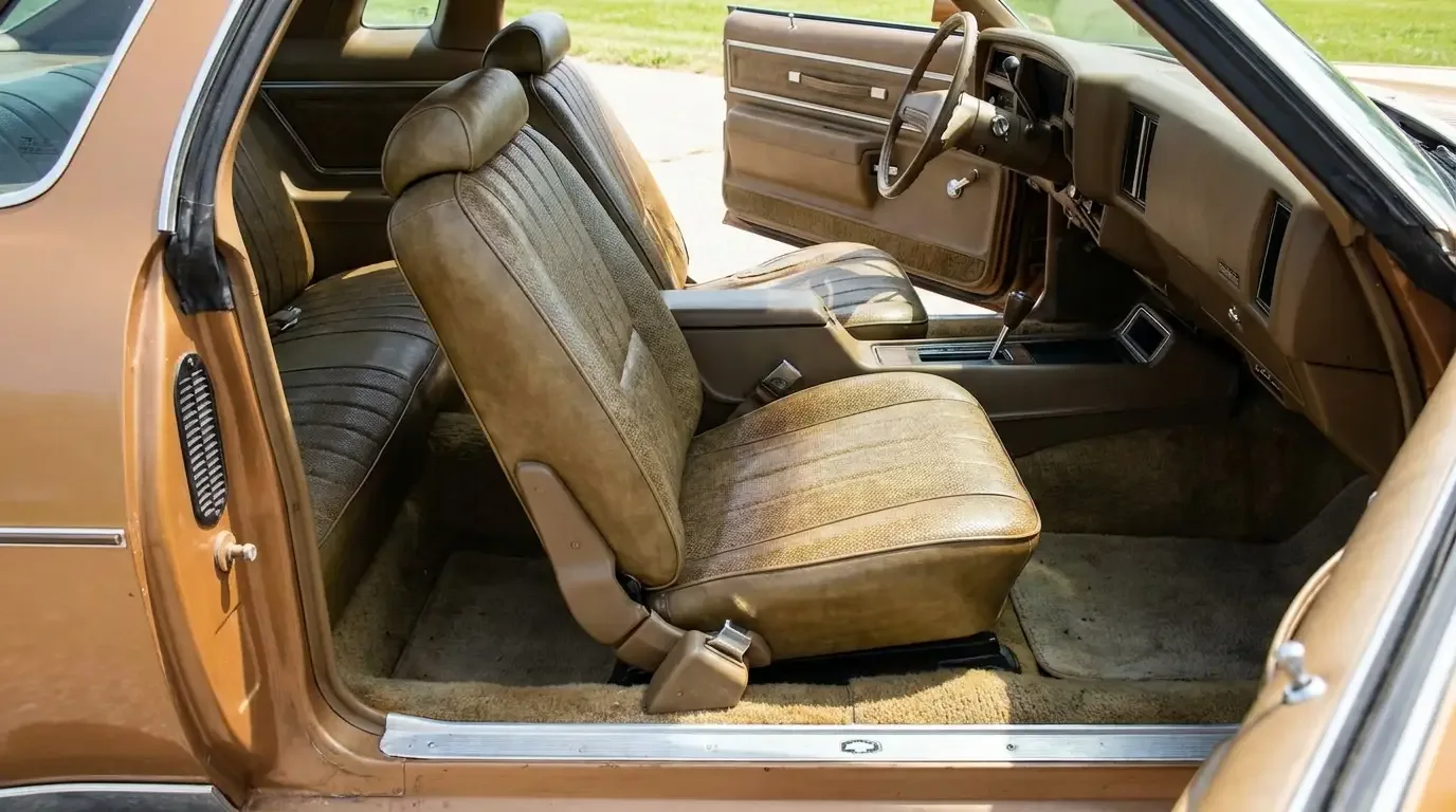 1975 Chevrolet Chevelle Malibu Classic — swivel bucket seat interior
