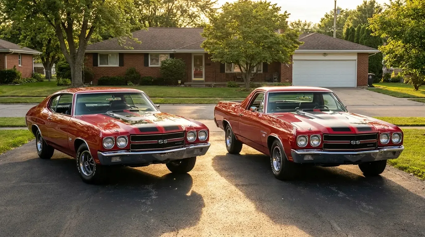 1970 Chevrolet Chevelle SS396 and El Camino SS396 — shared A-body comparison