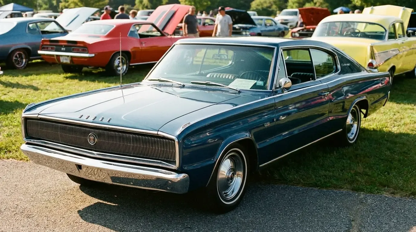 1966 Dodge Charger fastback displayed at a classic car show