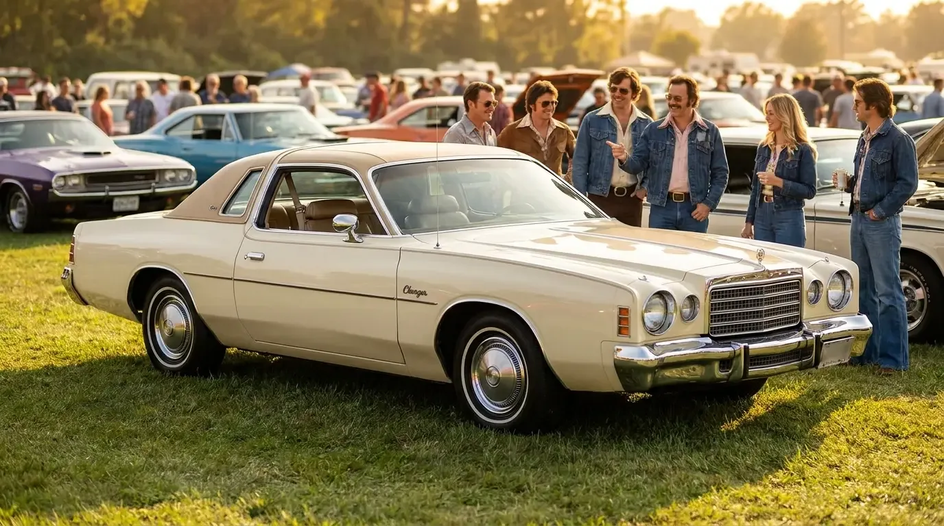 1975 Dodge Charger SE - parked at a Mopar car show