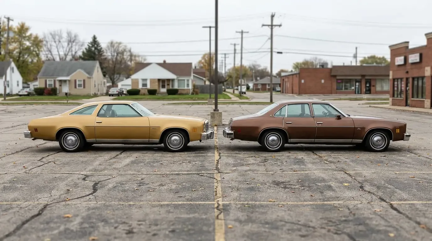 1974 Chevelle Malibu Classic coupe and sedan - side profile comparison