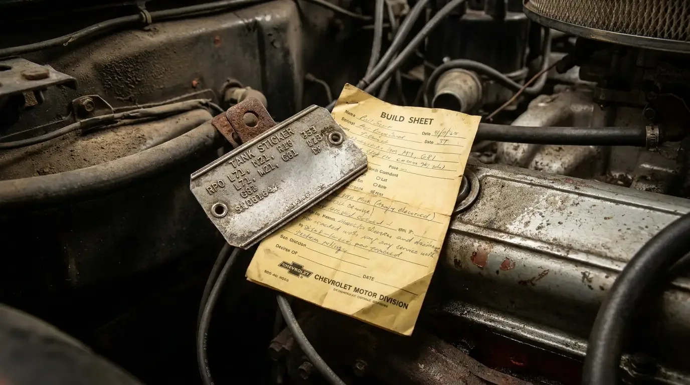 Corvette RPO codes and build sheet: how to read factory documentation