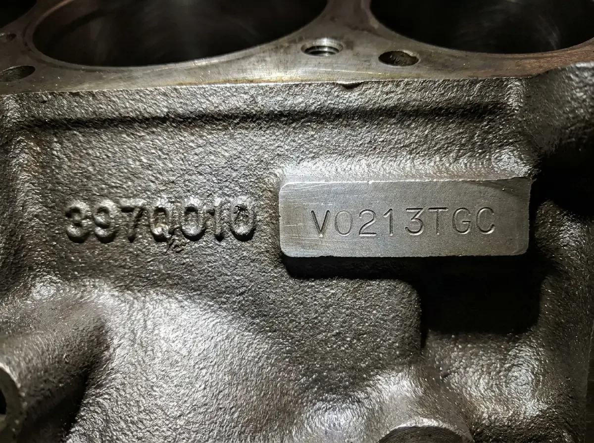 Chevrolet small-block V8 -- engine casting number stamping detail